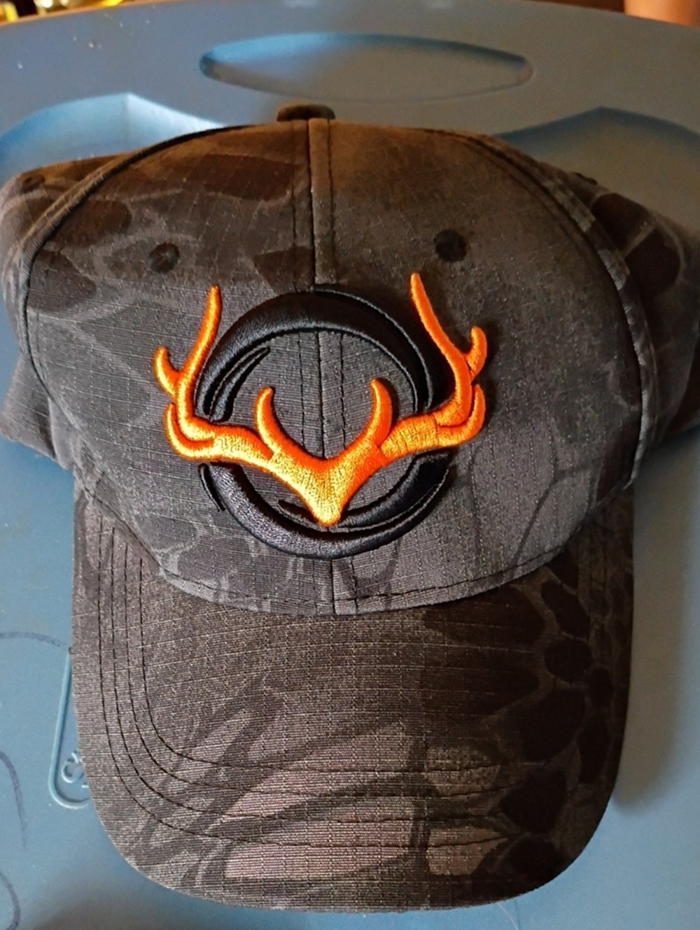 Browning Black Camo Hat with Orange Antler Logo